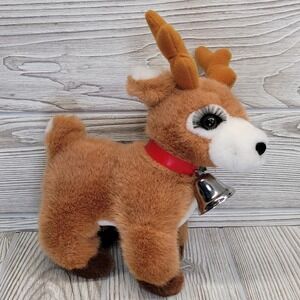 Russ Starlight Plush‎ Reindeer Bell Christmas Holiday Deer Eyelashes Animal Vtg